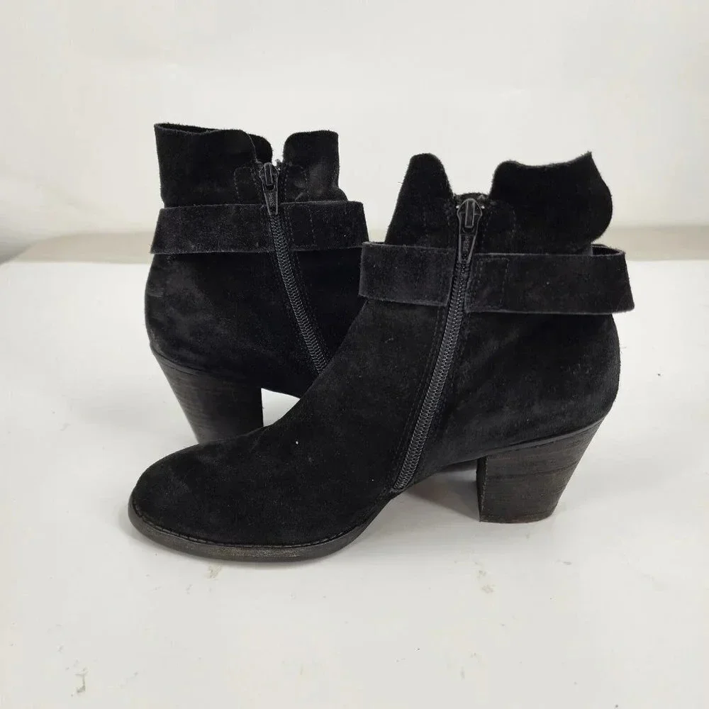 Paul Green Black Nubuck Sheridan Ankle Size Zip Comfort Chic Size 8‎